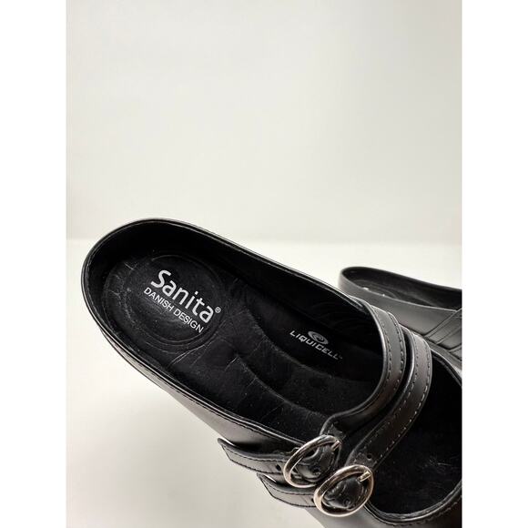 Sanita Clogs Danish Design Black Nursing Liquicell Slip Ons Size EU 37 US 7 - Picture 8 of 8